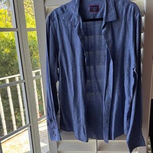 UNTUCKit Chambray Blue Linen Shirt